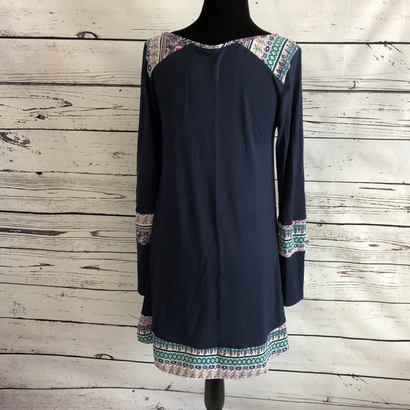 12pm  by Mon Ami blue geometric dress size S 💕 - Picture 3 of 8